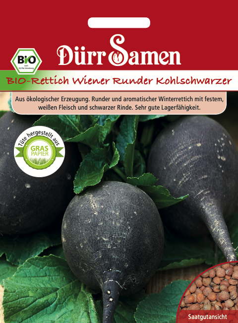 Rettich BIO Wiener Runder Kohlschwarzer - Dürr Samen Webshop